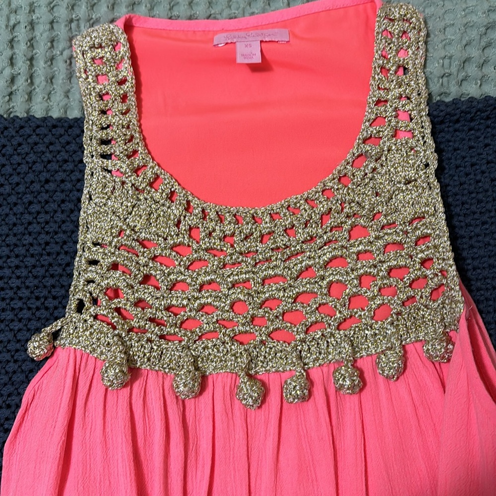 🪸Lilly Pulitzer🪸 XS dress🪸 bright coral🪸 - Picture 4 of 5